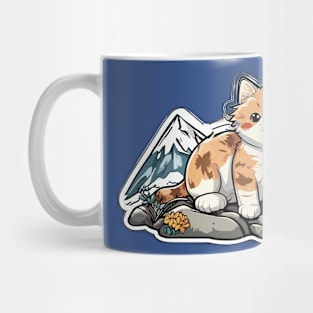 Orange Cat Mountain View Art Mug